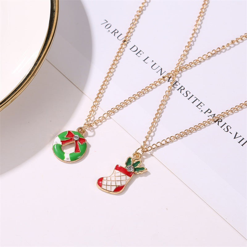 Christmas Multi-style Pendant Necklace Ladies Trend Multi-style