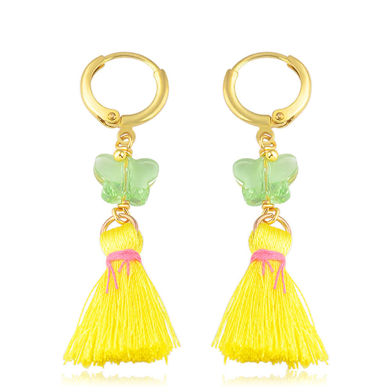 Ear Jewelry European And American New Hit Color Tassel Earrings Earrings