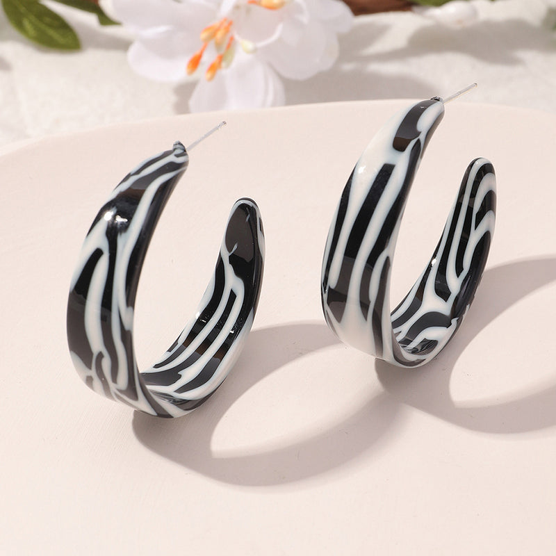 European And American Personality Creative Geometric C-shaped Earrings