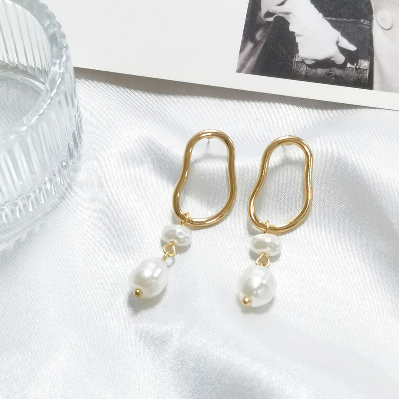 New Fashion Pearl European Style Simple Irregular Earrings