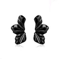 Retro Exaggerated Gold Flower Stud Earrings Simple Temperament