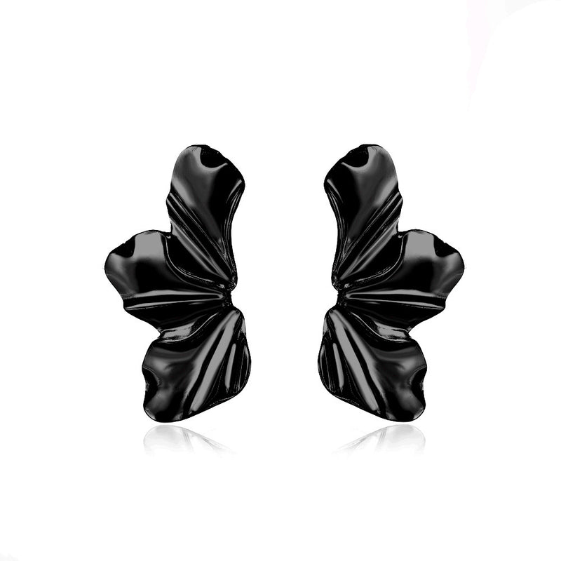 Retro Exaggerated Gold Flower Stud Earrings Simple Temperament