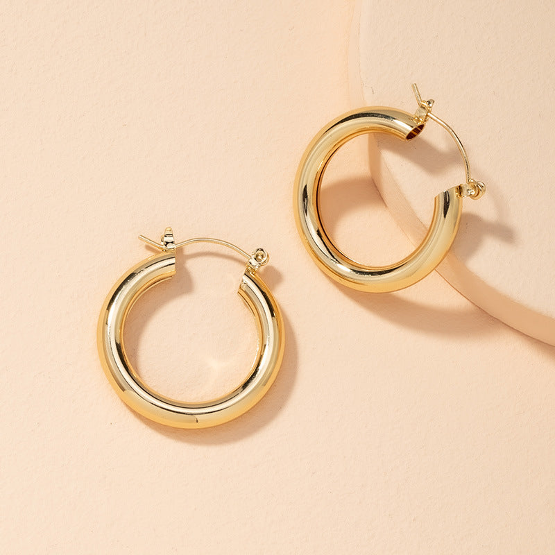 Metal Wind Circle Earrings Retro Ear Jewelry