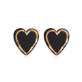 Exaggerated Black Peach Heart Long Tassel Earrings Retro