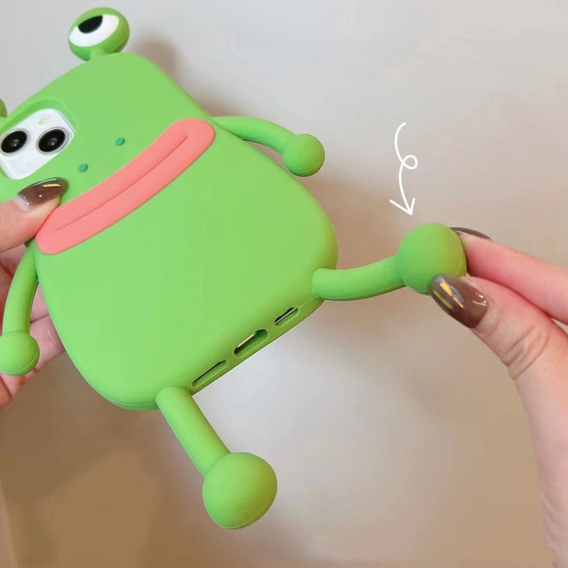Funny Silicone 3D Frog Phone Case For IPhone 14 13 11 12 Pro Max XS XR X 7 8 Plus SE Cartoon Cute Shockproof Bumper Cover