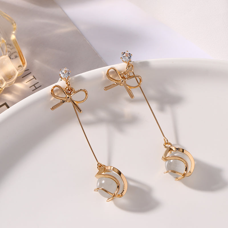 Temperament Earrings Sterling Silver Cold Wind  Female