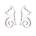 Fashionable Silver Simple Design Titanium Steel Stud Earrings