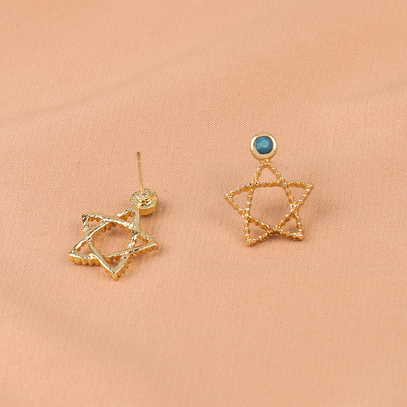 Temperament Simple Hollow Star Wild Geometric Korean Earrings