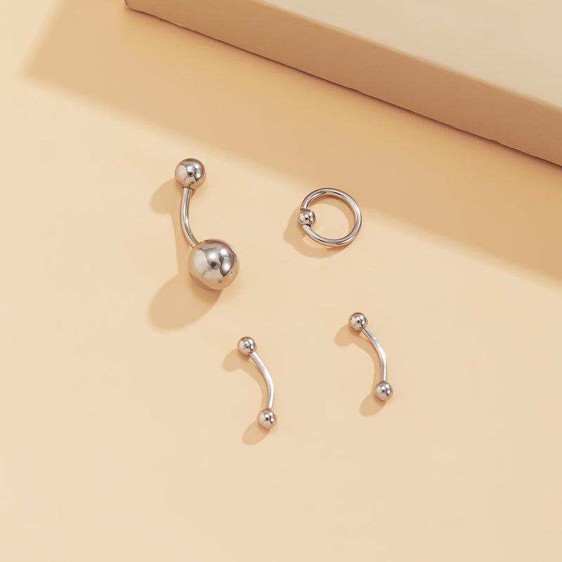 Temperament Simple Geometric Round Ball Word Stick Earrings