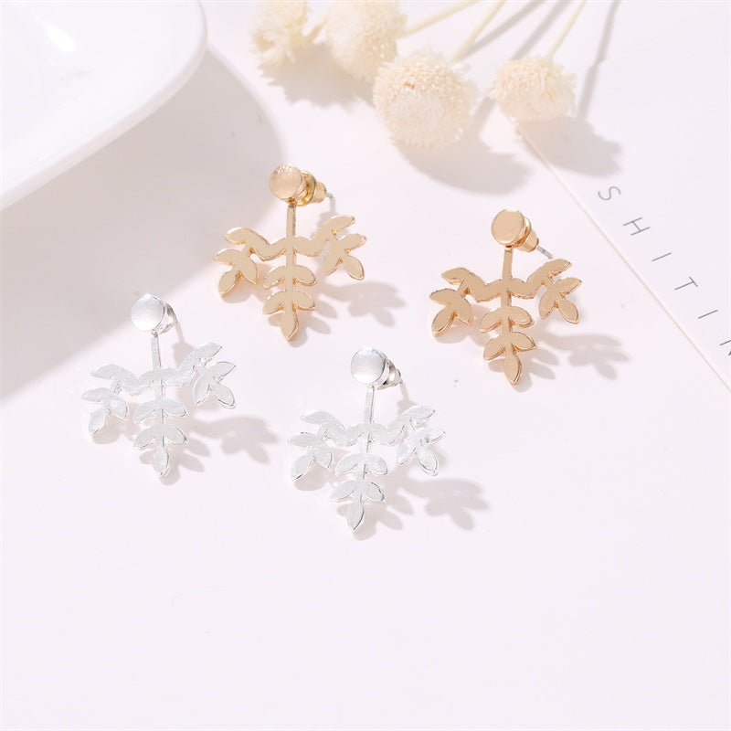 Personality Leaf Hollow Earrings Female Cold Wind