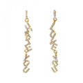 New Temperament S925 Silver Needle Letter Long Earrings