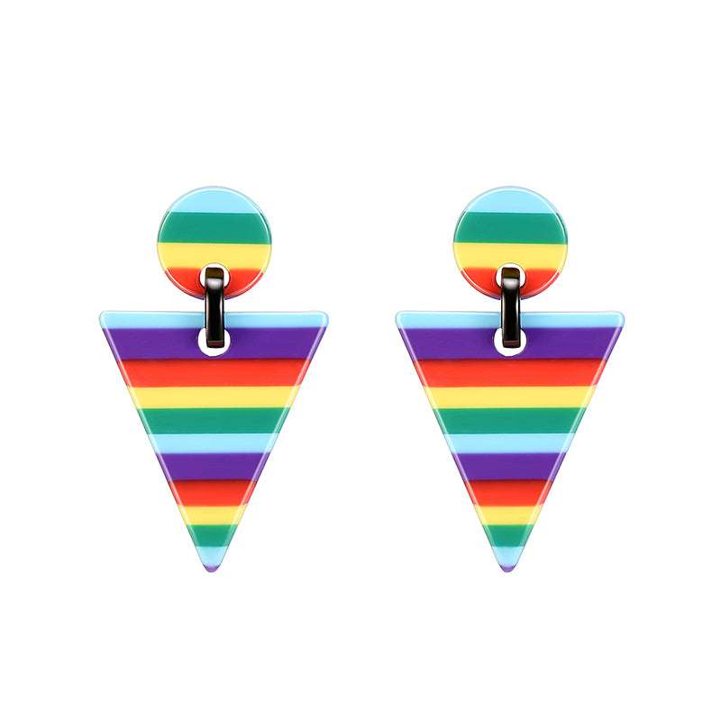 European And American Popular Acrylic Geometric Triangle Earrings