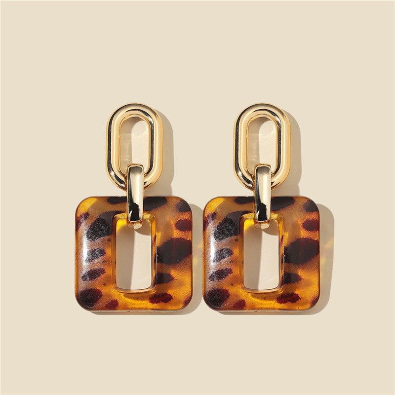 Vintage Geometric Square Acetate Earrings Acrylic