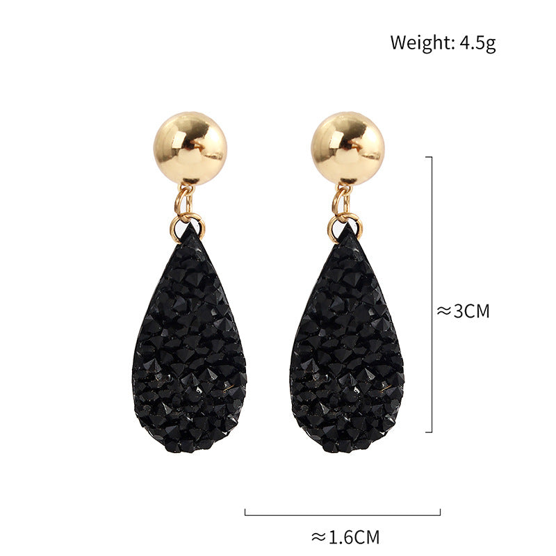 Fall New Geometric Imitation Shell Fragments Particle Resin Earrings