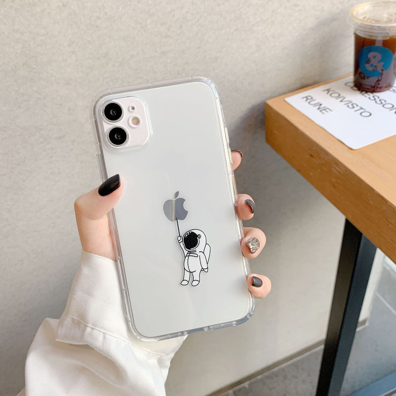 Creative Spaceman Transparent Cute Phone Case