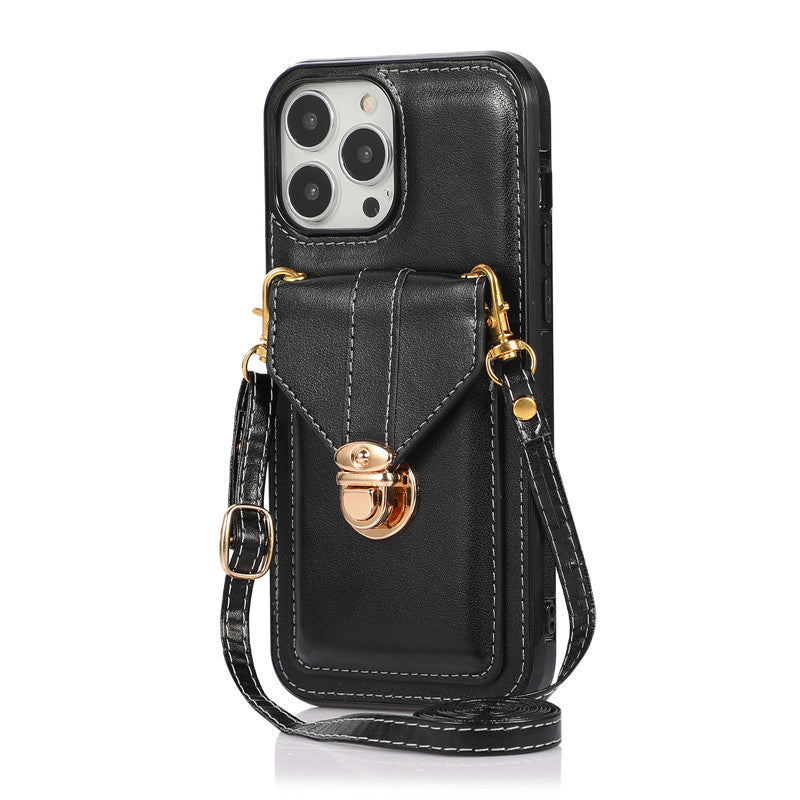 Creative Card Leather Diagonal Lanyard New Mobile Phone Case