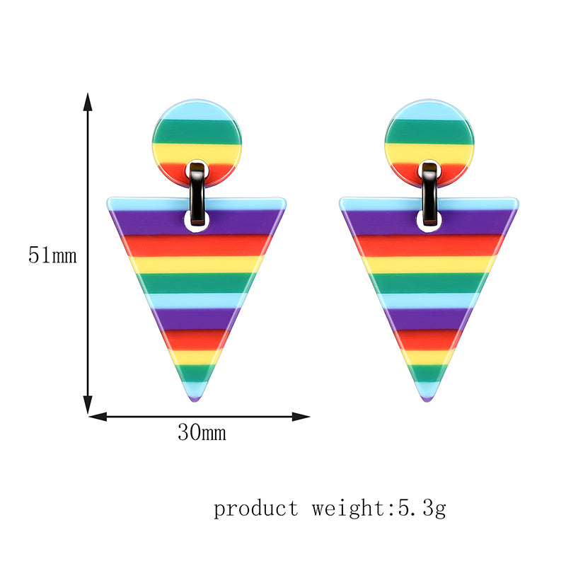 European And American Popular Acrylic Geometric Triangle Earrings