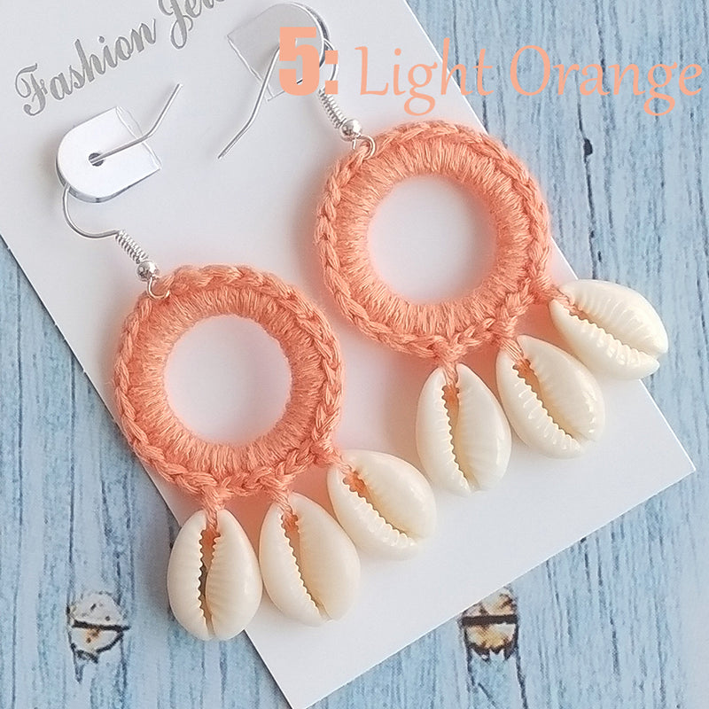 Holiday Hand-Woven Cotton Earrings