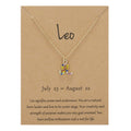 Fancy Diamond Symbol Edition Twelve Constellation Paper Card Necklace Lady