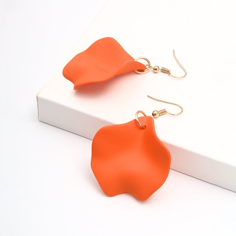 Fashionable Women's Orange Acrylic Earrings Geometric Earrings