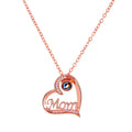 MOM Alphabet 100 Languages Projection Heart Necklace