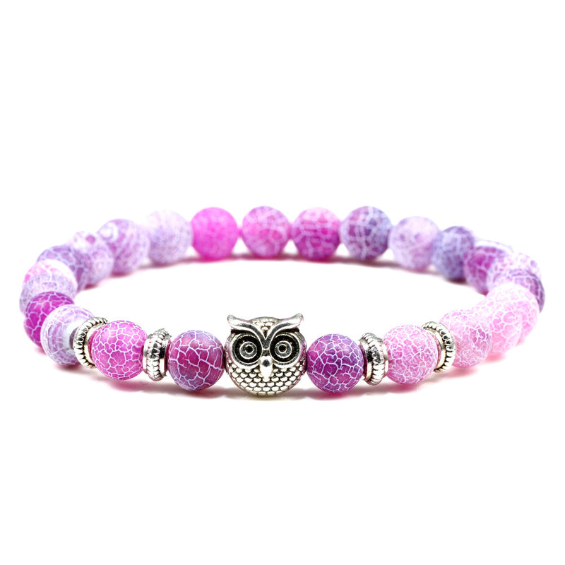Turquoise Beaded Owl Yoga Bracelet