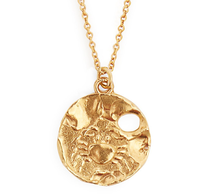 Retro Literary Three Dimensional Image Matte Gold Constellation Pendant For Women