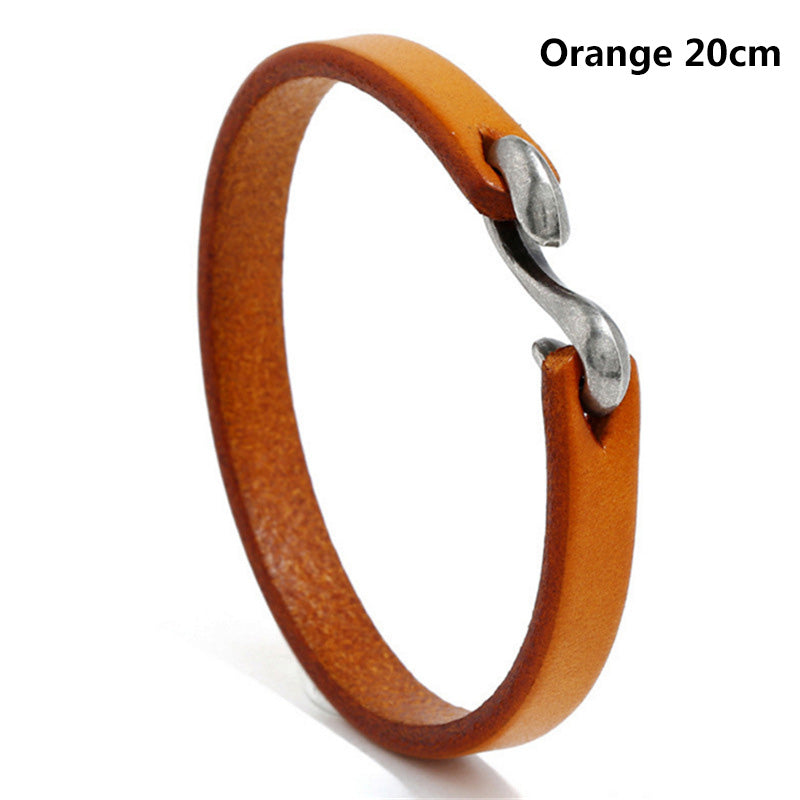 Retro Simple Leather Bracelet Men's All-match Punk Rock Leather Bracelet