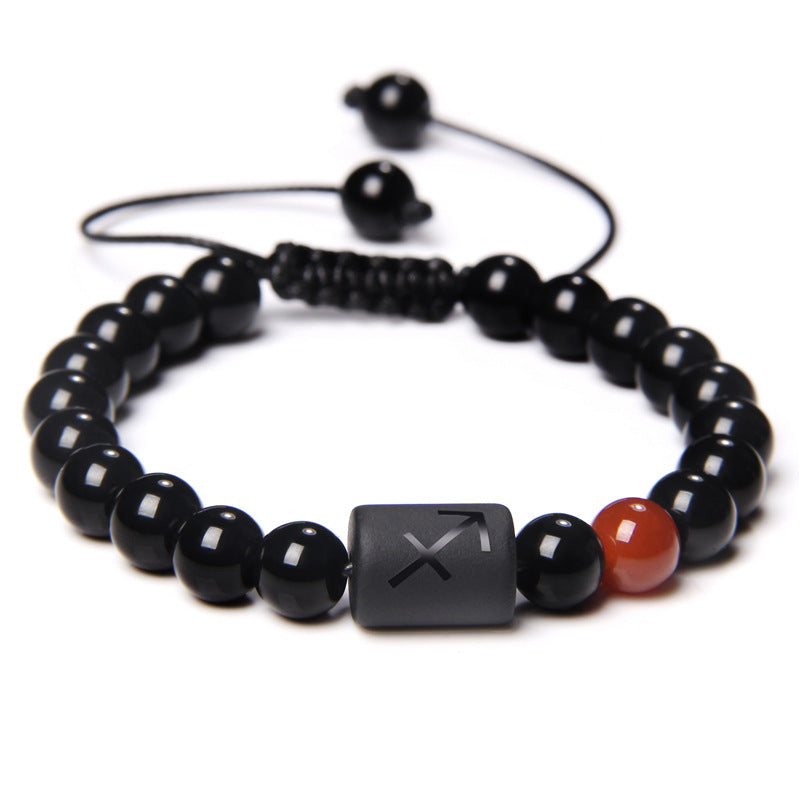 Constellation Black Glossy Beaded Bracelet