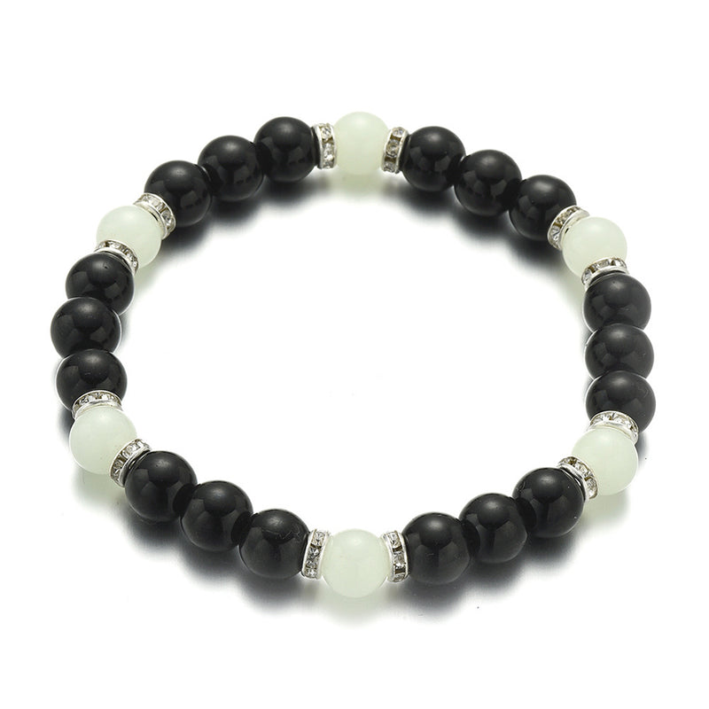 Black Onyx Beaded Bracelet Natural Simple Luminous