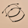 Simple Black And White Bead Double-layer Couple Bracelet