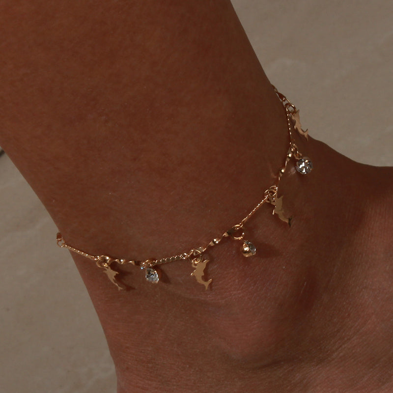 Dolphin Pendant Anklet Personality Fashion Metal Body Chain