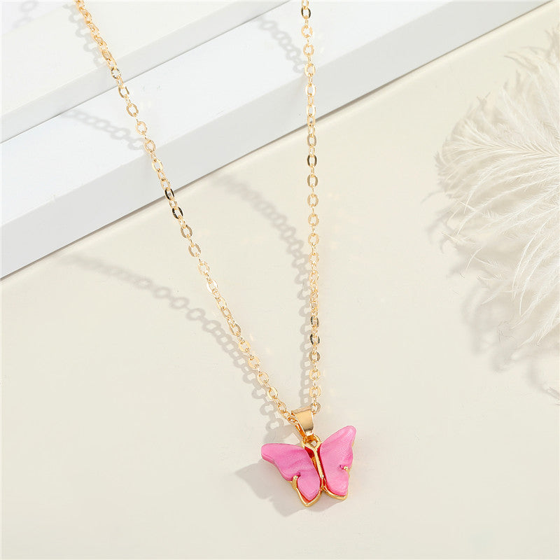 Butterfly Resin Necklace New Fashion Clavicle Chain Women