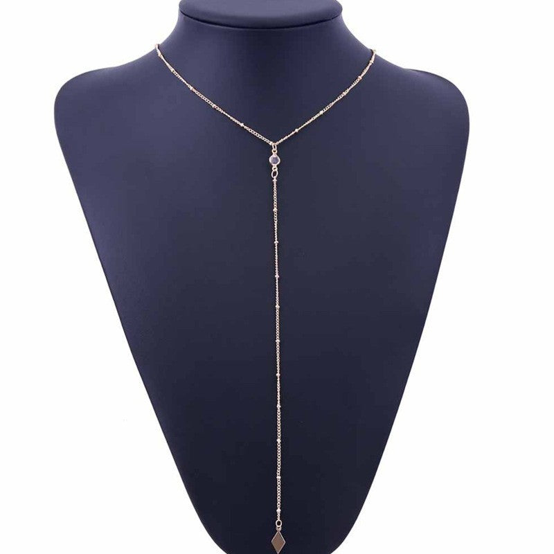 Layered Gold Plated Tassel Long Sweater Chain