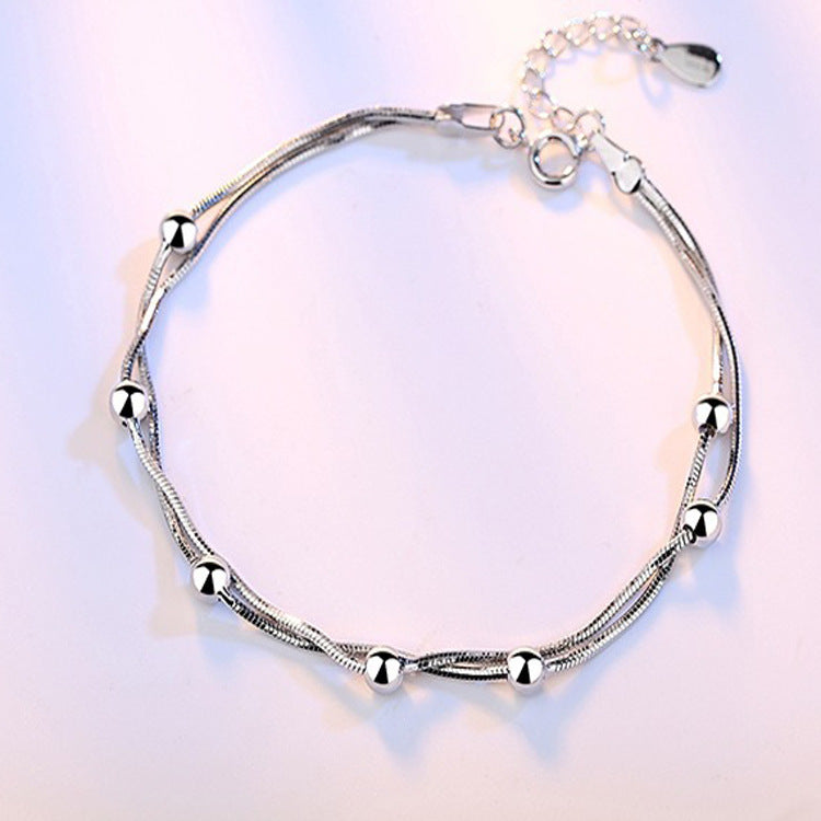 Delicate Five Pointed Star Round Bead Cube Transfer Bracelet