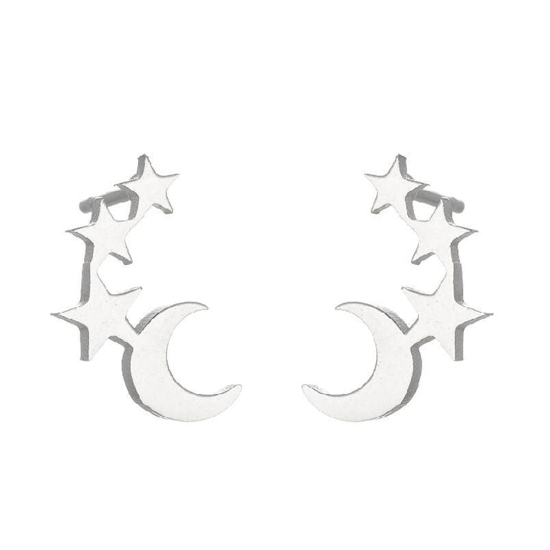 Love Ear Studs Electroplating Star Music Note Simple Geometric Stainless Steel Stud Earrings