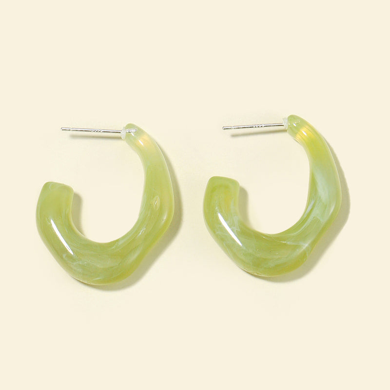 Retro Hong Kong Style Acrylic Acrylic Earrings Women 2021 New