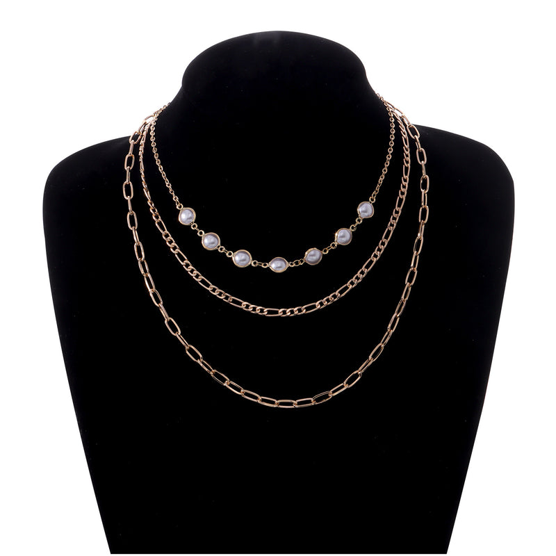 Cross-border Jewelry Fashion Retro Multi-layer Pearl Necklace Women