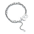Fashionable Double Chain Silver B Letter Bracelet