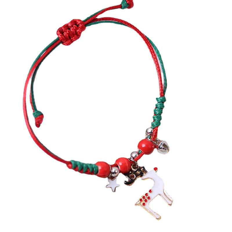 Christmas Bracelet Female Ins Special-interest Design Bracelet Carrying Strap Bracelet Item Girlfriends Student Couple Red Rope