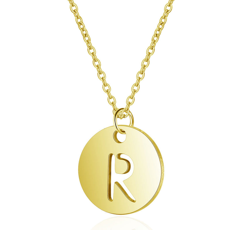 Initial Stylish Stainless Steel Pendant Necklace