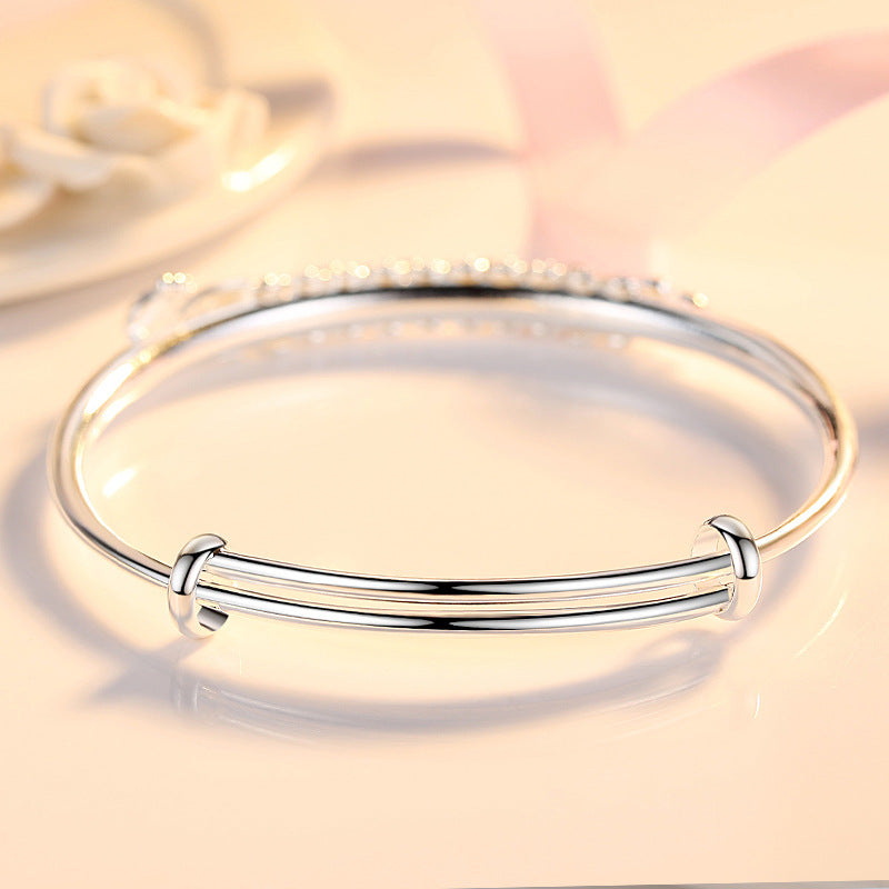Embossed Copper And Silver Plated Bracelet