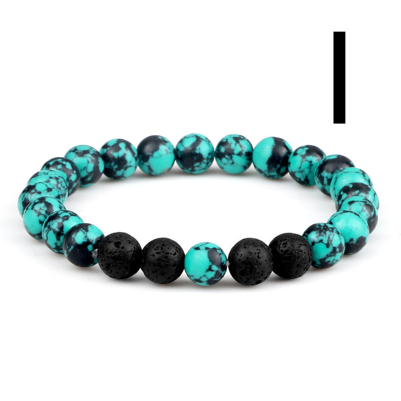 Couple Yoga Buddha Beads Volcanic Turquoise Bracelet