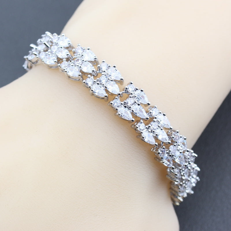 White Cubic Zirconia Luxury Wedding Bracelet