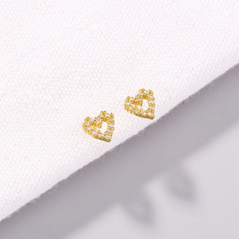 Mini Love Bowknot Zircon Stud Earrings Love Micro Diamond Daily All-match Earrings