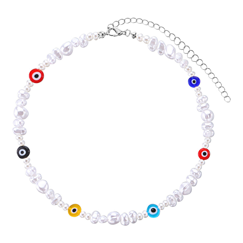 Irregular Shaped Pearl Eye Necklace For Women