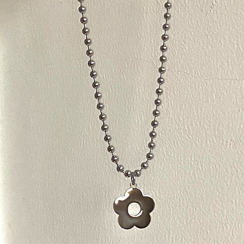 Vintage Flowers Harajuku Dark Girl Necklace Stainless Steel Titanium Steel