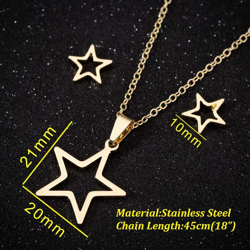 Fashion 18K Gold Plated Stainless Steel Pendant Necklace