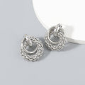 European And American Summer Fashion Simple Alloy Hollow Geometric Earrings Women