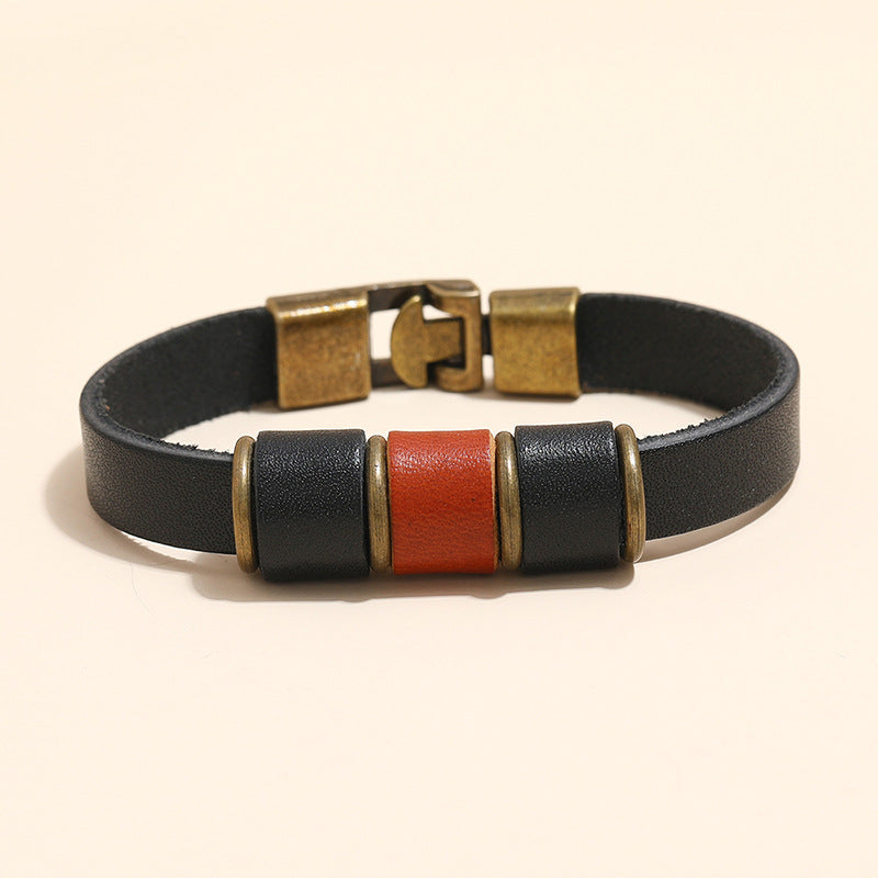 Creative Men's Leather Bracelet Street Hip Hop Fashion Jewelry